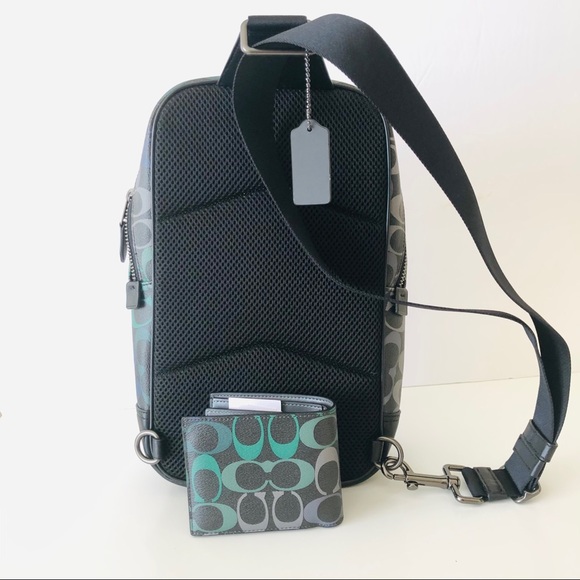 Coach Westway Backpack Wallet Set Rainbow Canvas - Picture 2 of 9